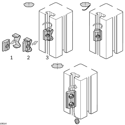 T-slot stone N8 M6 suspended