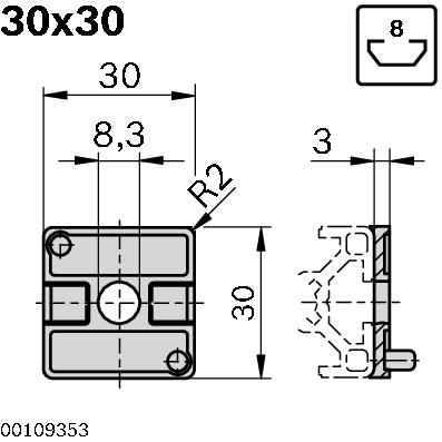 Radial compensation 30, grey