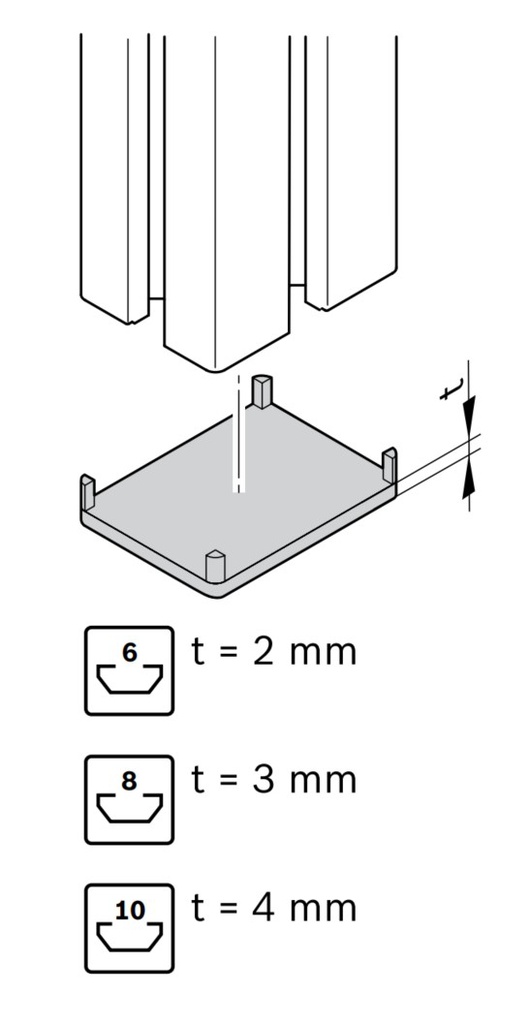 Cap cover, 45x45, ESD Noir