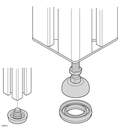 Leveling foot D44 M12x85