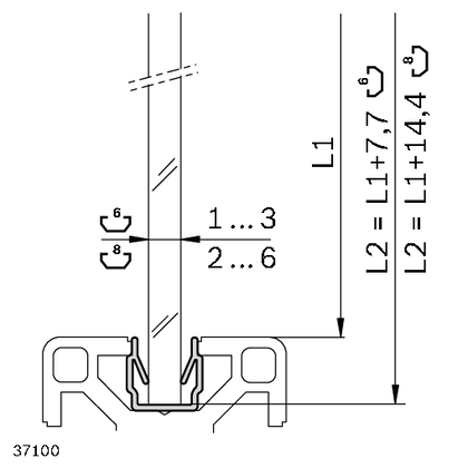 Slot profile, N8, L=2000mm, Grey