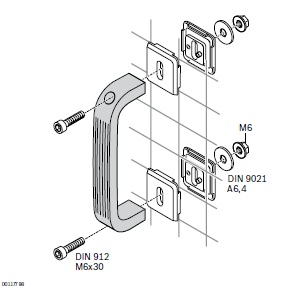 Poignée en étrier, 26X133X50, noir, ESD