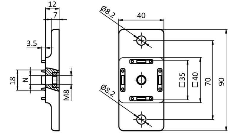 Kit monitor mount + adaptor plate